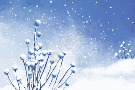 唯美树枝冬季雪景GIF高清图片