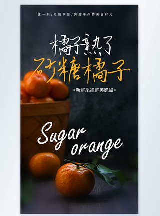 赤砂糖砂糖橘子摄影图海报模板