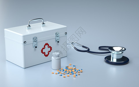 注射器和药丸创意医疗急救场景设计图片