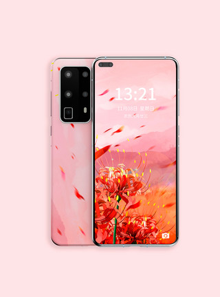 浪漫粉色粉色手机电子设备样机模板