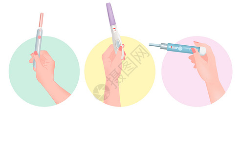 异位妊娠医疗器械各种孕验棒组合插画