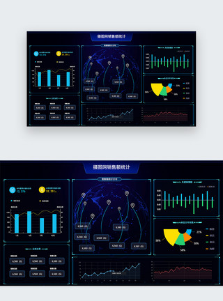 可视化信息UI设计销售信息统计web可视化大屏模板