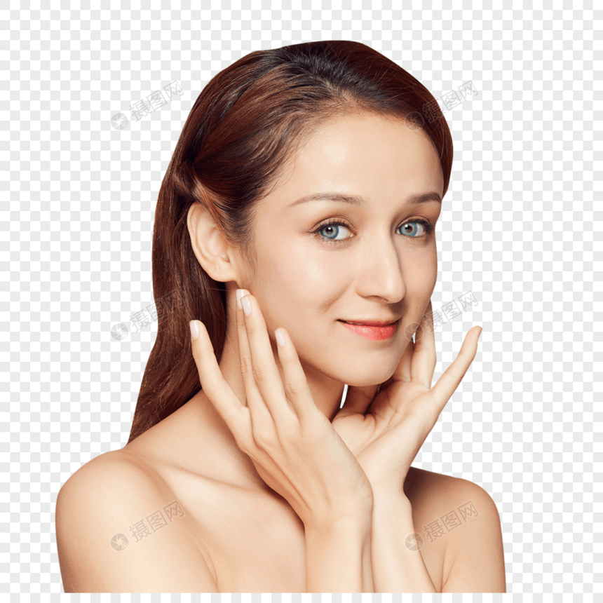 女性面部护肤水润保湿护理图片