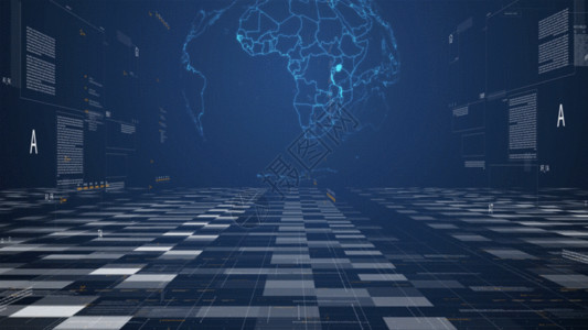 科技网格地球科技元素背景GIF高清图片