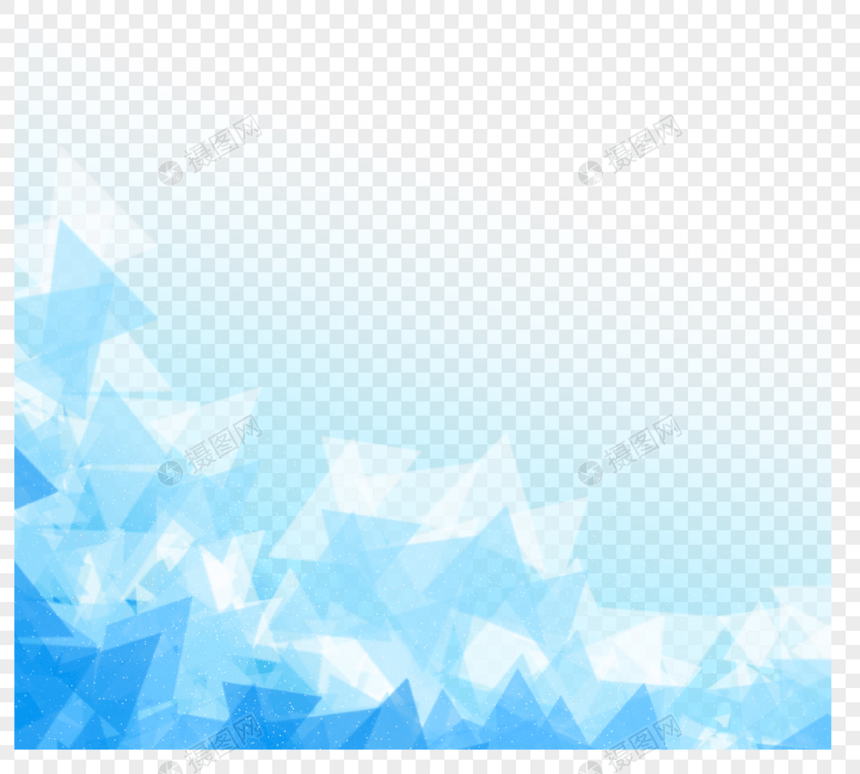 蓝色几何渐变商务边框图片