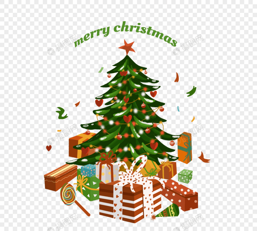 圣诞节红绿圣诞树图片