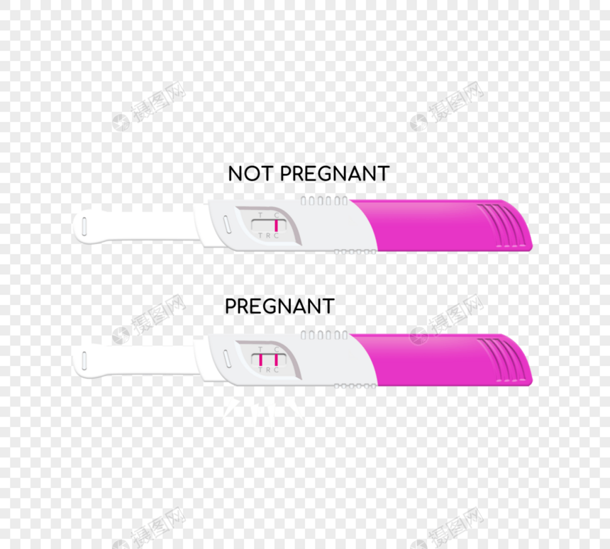 卡通手绘粉色怀孕验孕棒图片