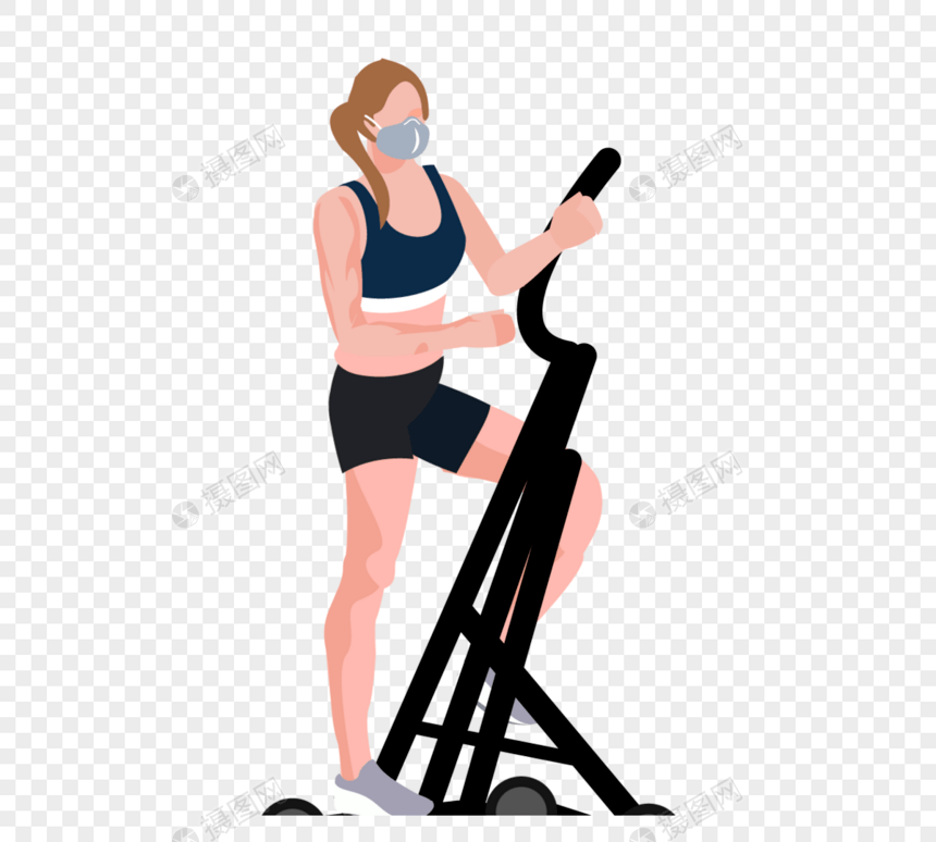 卡通手绘健身运动器械图片