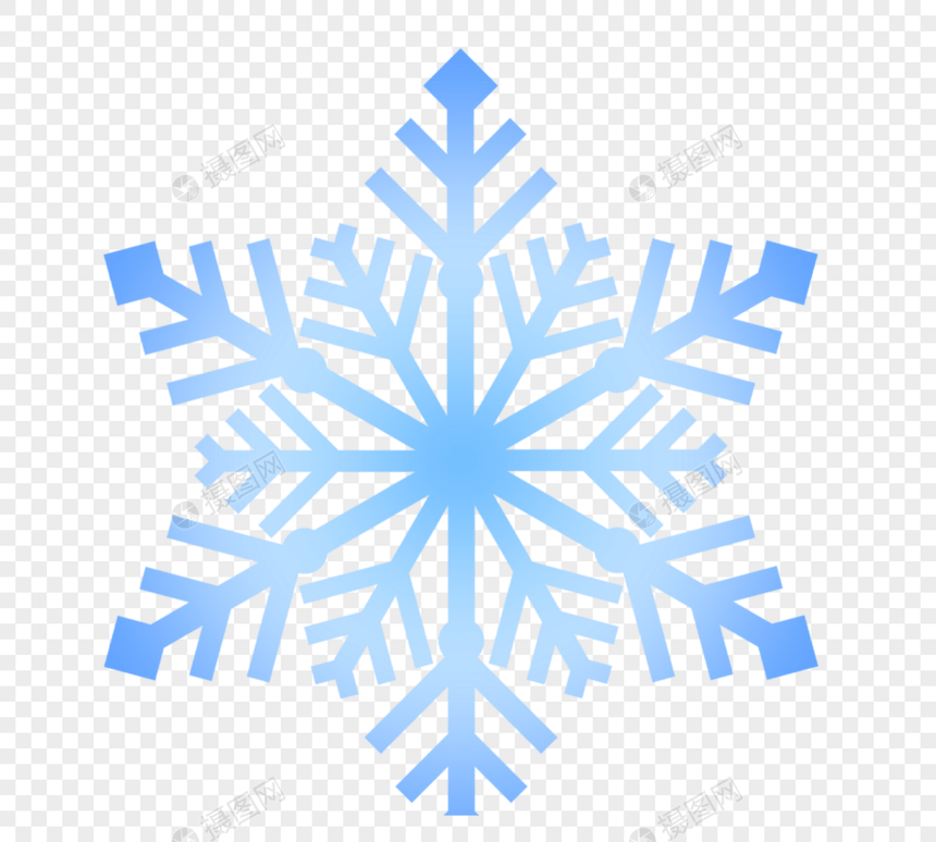 雪花蓝色六边形元素图片