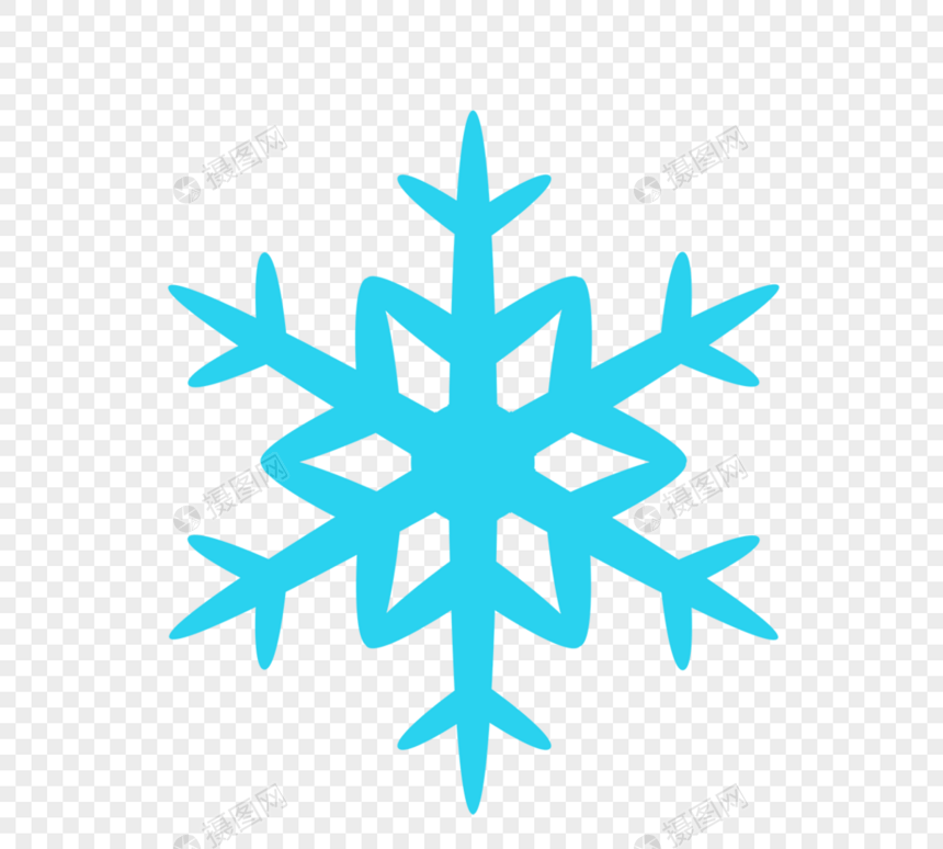冬天蓝色雪花元素图片