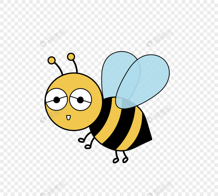 卡通矢量可爱昆虫黄色小蜜蜂bee图片