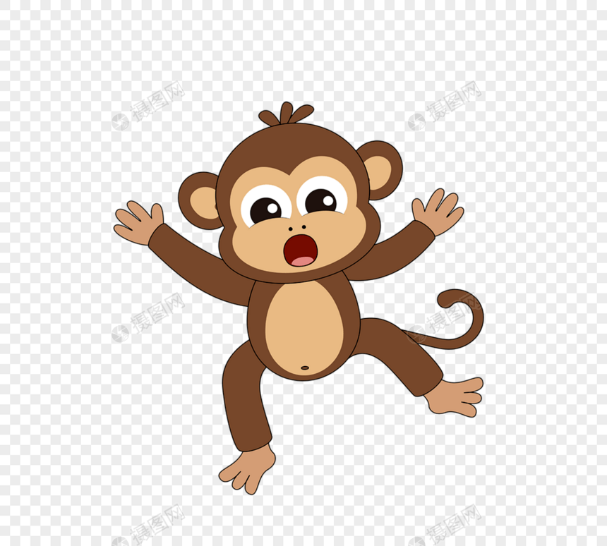 卡通矢量猴子惊讶表情插图素材monkey图片