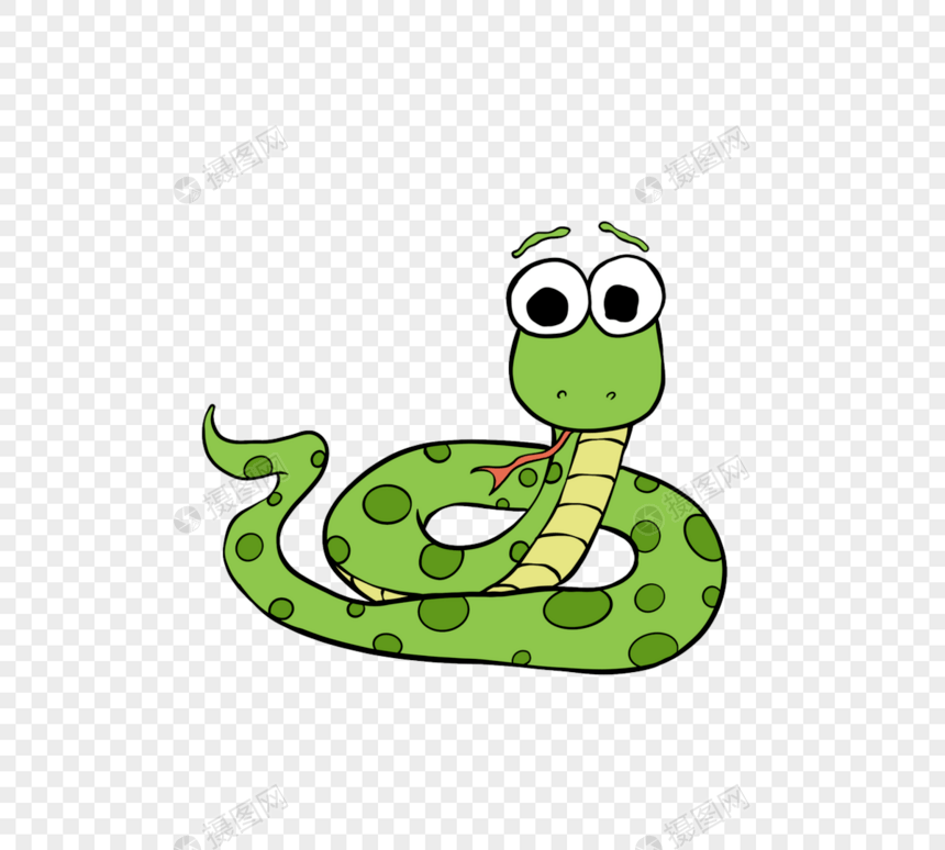 绿色斑纹蛇幼儿园贴图图片