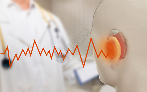 3D耳朵测听力助听器场景设计图片