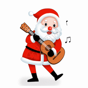 弹吉他的圣诞老人gif动图图片