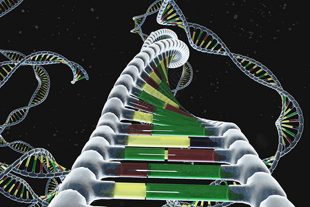 三维DNA基因链图片