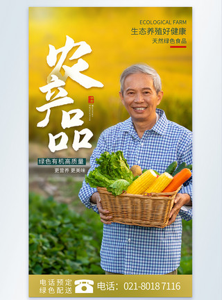 蔬果静物图有机农产品绿色蔬菜配送摄影图海报模板