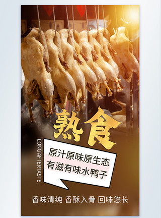 九尺板鸭南京特色美食盐水鸭熟食摄影图海报模板