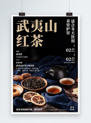 武夷山采茶中国武夷山红茶海报模板