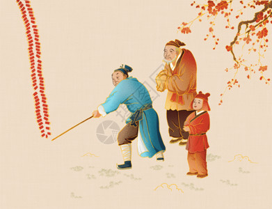 古代新年中国风春节点爆竹GIF高清图片
