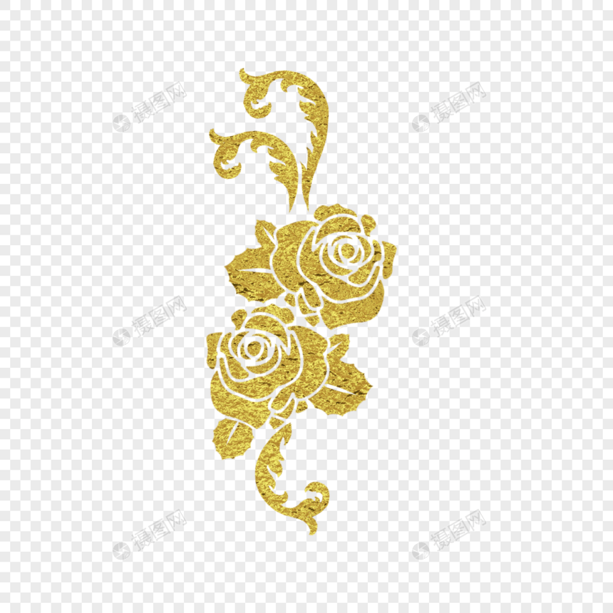 金色玫瑰纹样图片