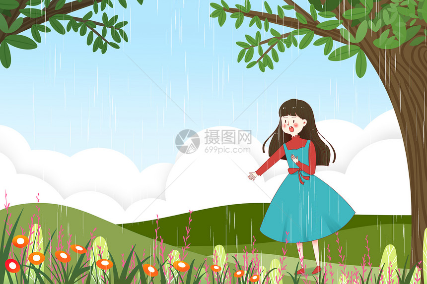 阴晴不定的雨天图片