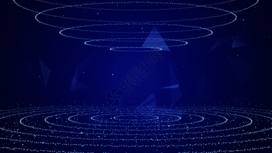 科技蓝色圆盘粒子光线背景GIF图片