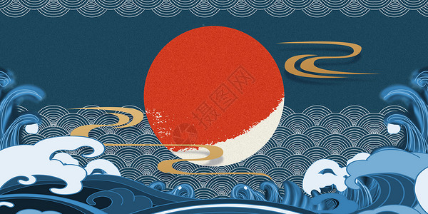 传统的日本中国风海报设计图片