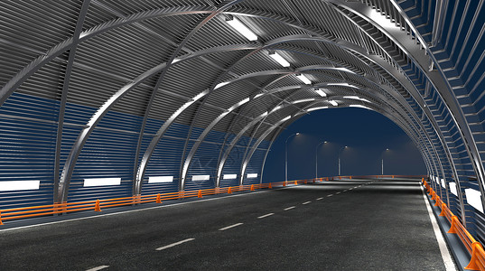 城市马路夜景公路隧道夜景设计图片