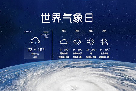 卫星气象世界气象日设计图片