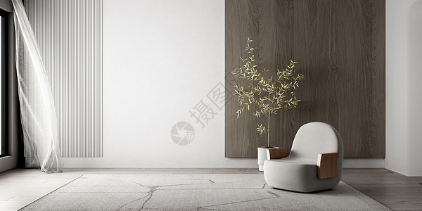小清新花草装饰极简室内空间设计图片
