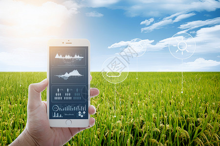 农民手机科技农业设计图片