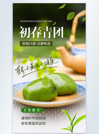 中国传统节日促销清新简洁清明美食促销海报模板