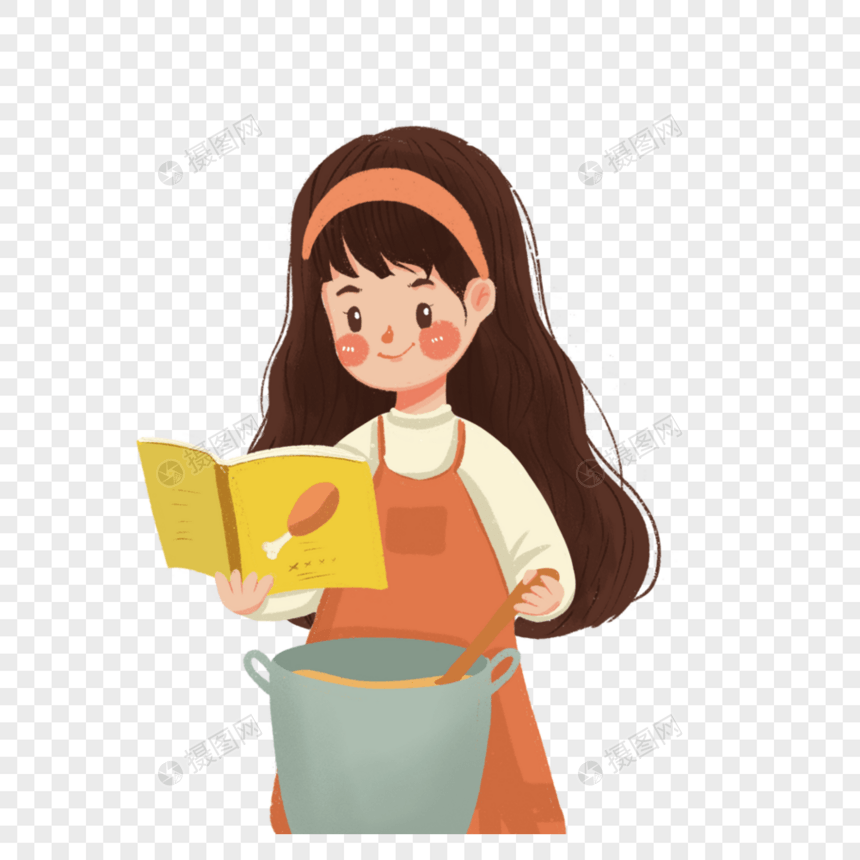 学做饭的女孩图片