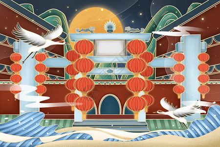 长沙火宫殿国潮城市系列背景图片