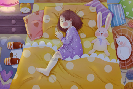 过六一小女孩世界睡眠日GIF高清图片