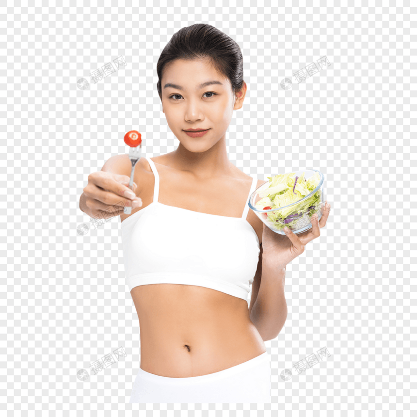 女性健康饮食吃沙拉图片