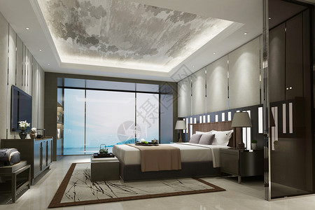 大床房间酒店海景房设计设计图片
