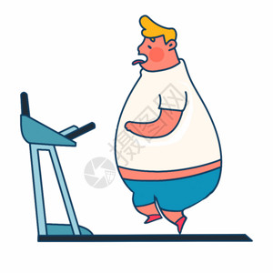 体重指数跑步机上跑步的人GIF动图高清图片