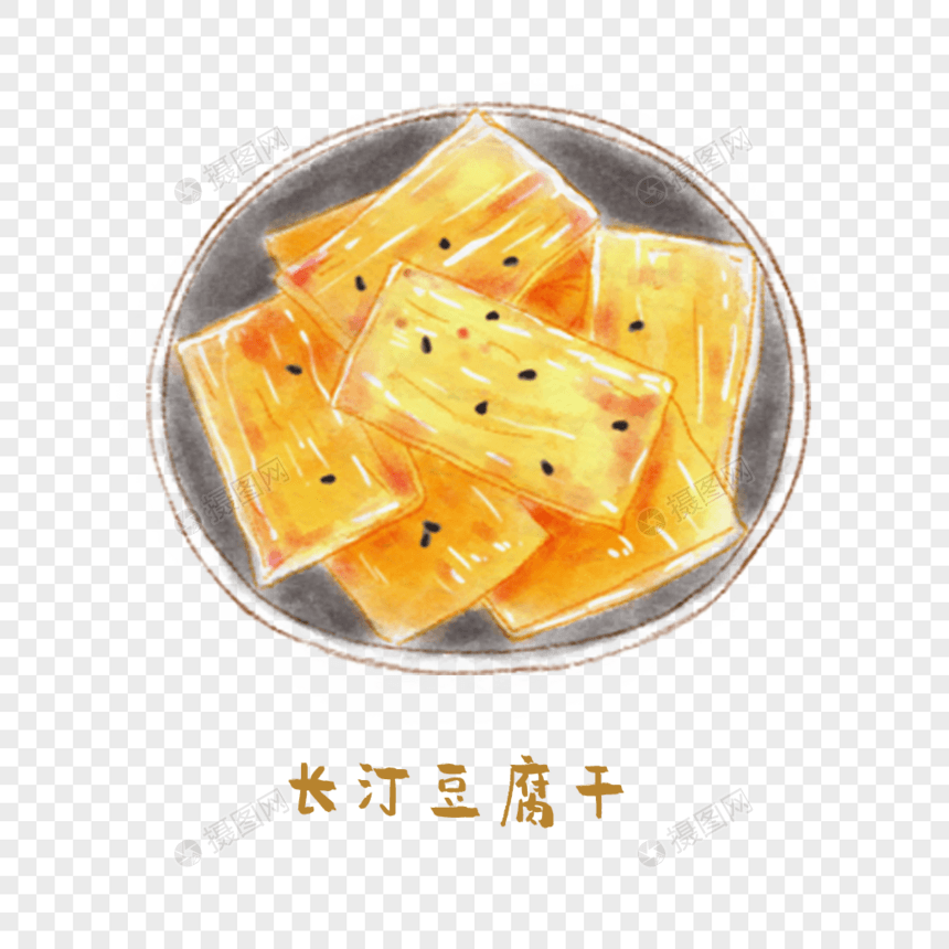 长汀豆腐干闽菜手绘美食图片