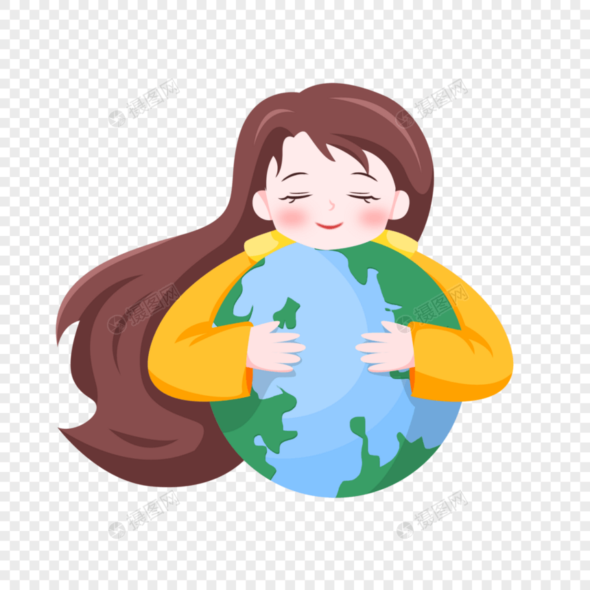地球日之守护地球的女孩图片