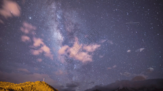 灯塔夜景云南迪庆梅里雪山夜景银河GIF高清图片