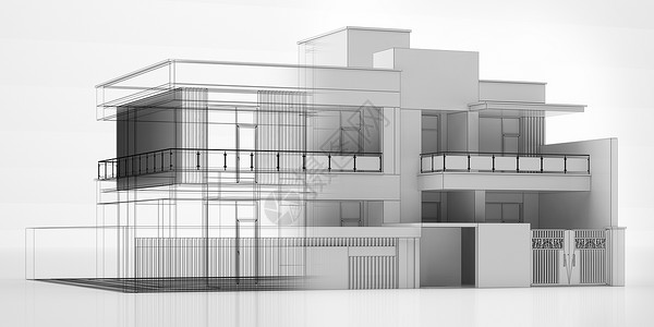 c4d立体房子3D别墅模型设计图片