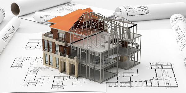 结构图纸建筑施工模型设计图片