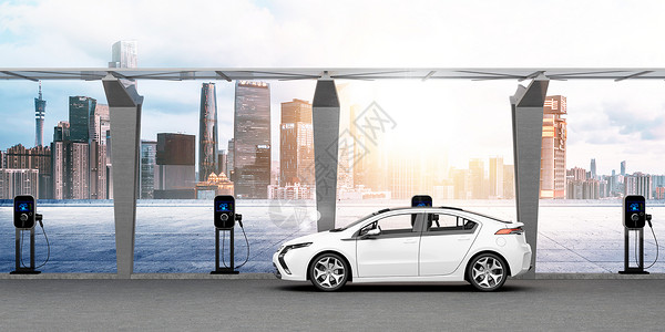 车位3D新能源停车场设计图片