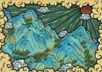 国家宝藏之千里江山图背景图片