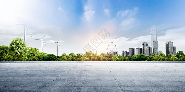 天空植物公路背景设计图片