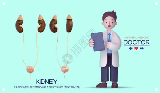 拿文件夹医生3D医疗健康海报gif动图高清图片