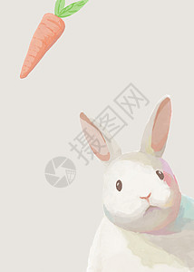 可爱装饰画可爱兔子插画