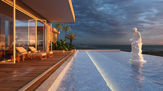海边植物酒店海景房设计图片